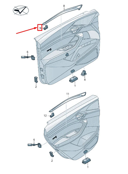NEW VW TOUAREG CR DOOR TRIM PANEL LED MODULE 4N0947356