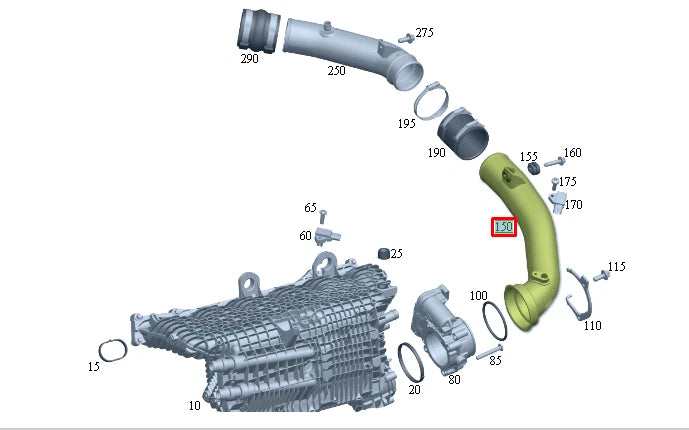 NEW MERCEDES-BENZ E W213 CHARGED AIR LINE TUBE A2560980007 ORIGINAL