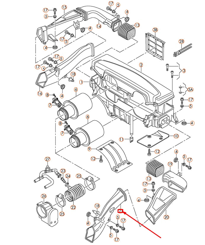 NEW AUDI R8 42 FRONT LEFT INTAKE AIR DUCT 420129509D