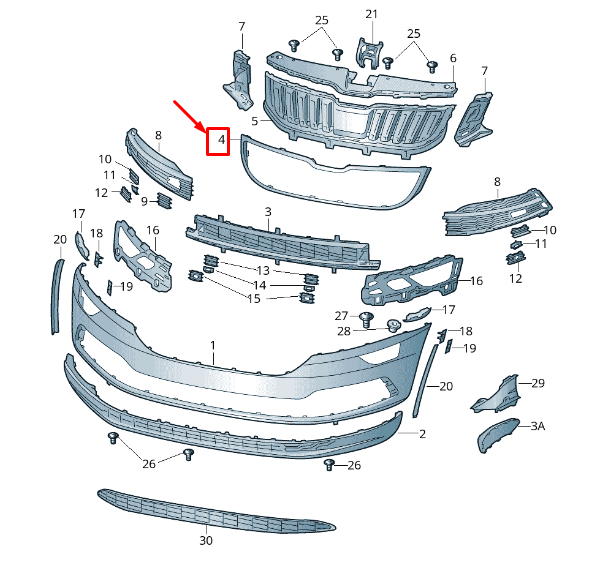 new skoda karoq nu front radiator grille frame 57a8537612zz original