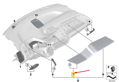 NEW BMW I3 I01 INSTRUMENT PANEL CENTER TRIM LHD 51459287404 9287404 ORIGINAL