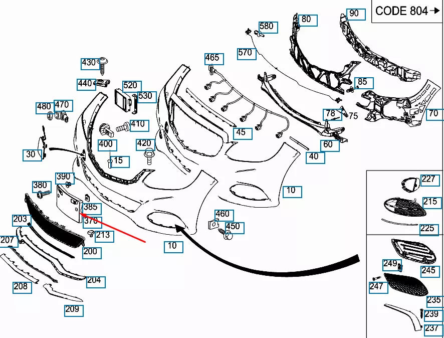 NEW MB E-CLASS W212 FRONT AMG BUMPER LICENSE NUMBER PLATE A2128850681 ORIGINAL