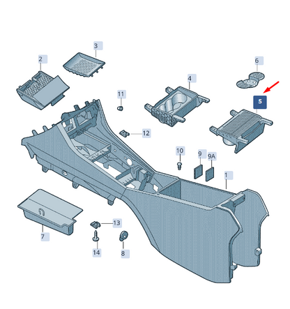 new skoda superb mk3 console blind drinks holder 3v08583299b9 original