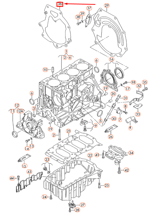 NEW AUDI A1 MK1 ENGINE TIMING COVER PLATE 06J103645D ORIGINAL