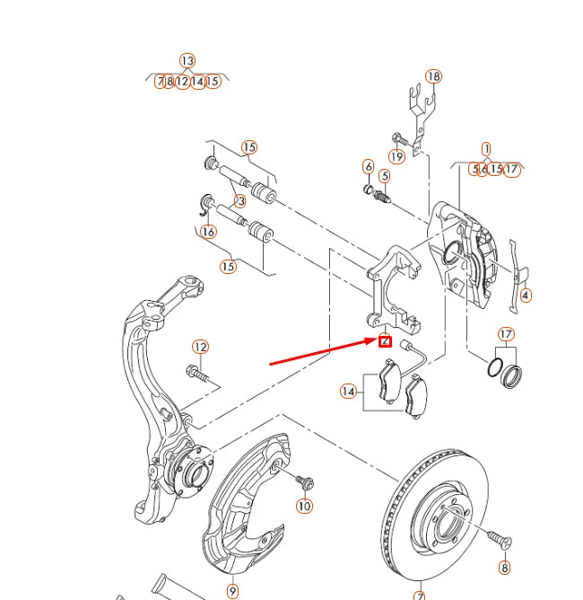 NEW AUDI A4 B7 FRONT WHEEL BRAKE CALIPER CARRIER 4F0615125 ORIGINAL