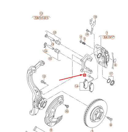 NEW AUDI A4 B7 FRONT WHEEL BRAKE CALIPER CARRIER 4F0615125 ORIGINAL
