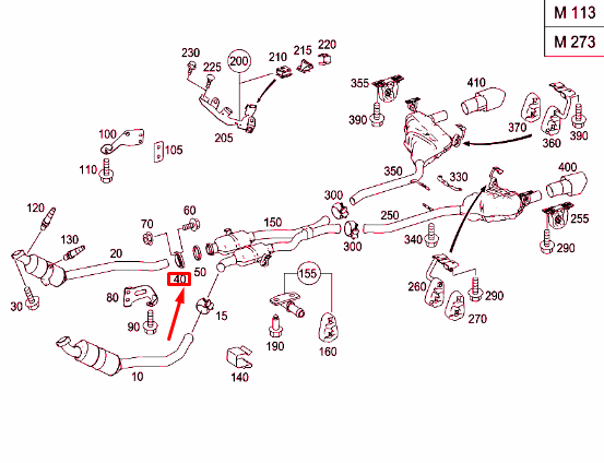 NEW MERCEDES-BENZ ML W164 EXHAUST SYSTEM FLANGE A1404920245 ORIGINAL