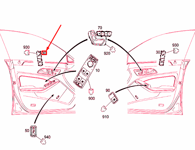 NEW MB CLA C117 FRONT LEFT DOOR LOCK CONTROL SWITCH LHD A20490584029107 ORIGINAL