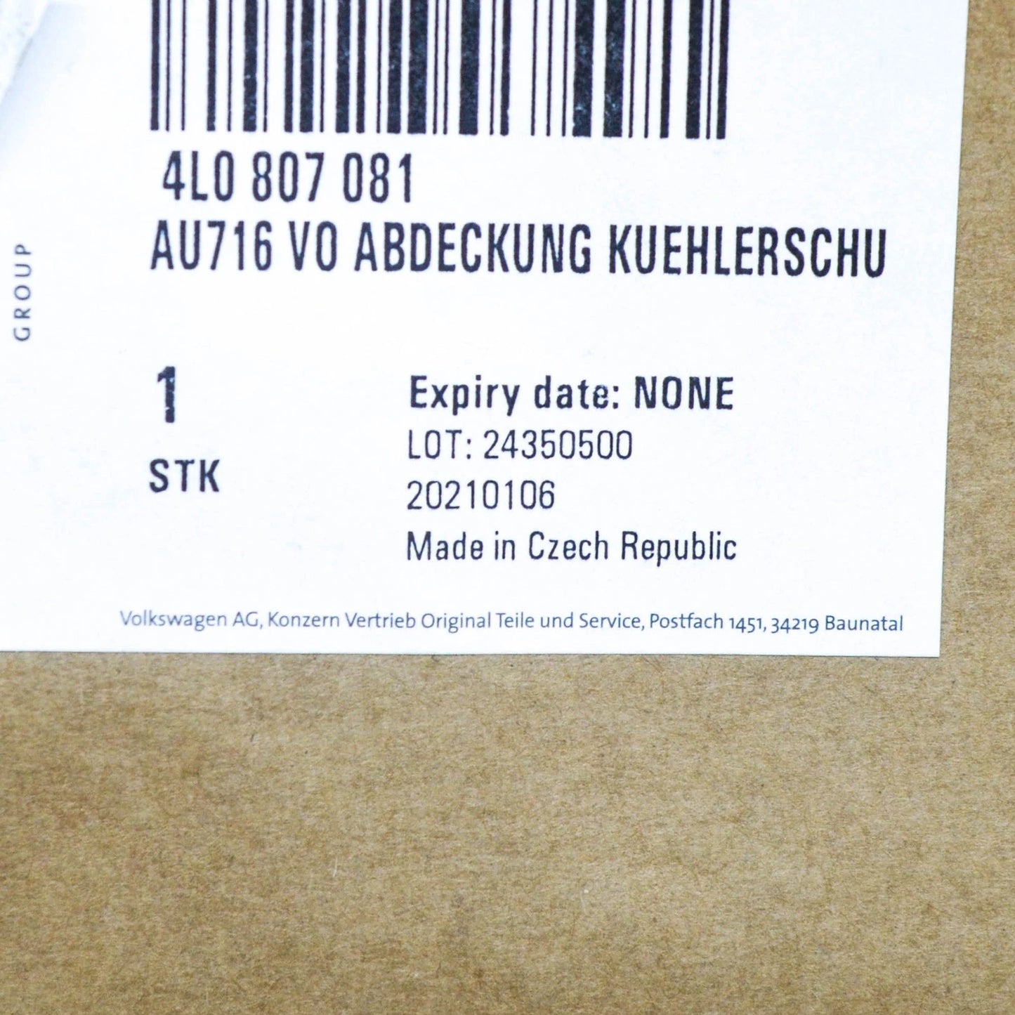 NEW AUDI Q7 4L FRONT UPPER RADIATOR FRAME PLASTIC TRIM 4L0807081 2015 ORIGINAL