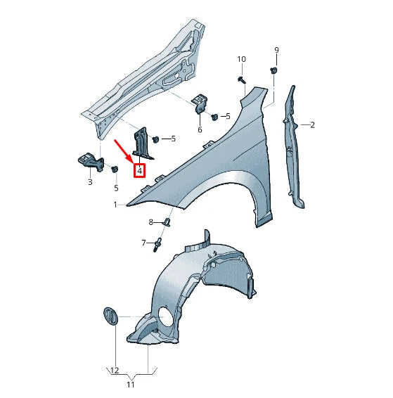 NEW VW JETTA MK7 FRONT RIGHT FENDER BRACKET 17A821136 ORIGINAL