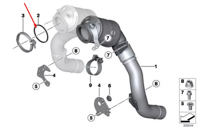 NEW BMW 6 F12 EXHAUST PIPE GASKET 18307553601 7553601 ORIGINAL