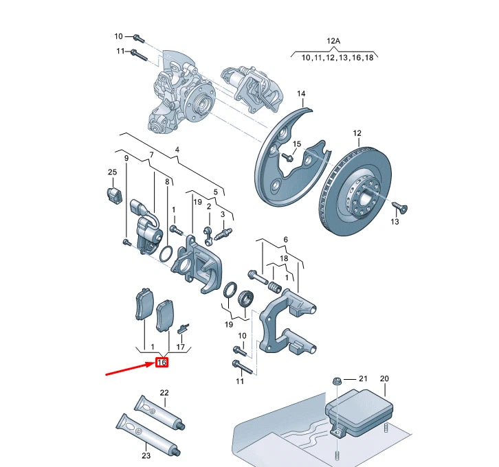 NEW AUDI A4 B8 REAR WHEEL BRAKE PAD SET 8K0698451L
