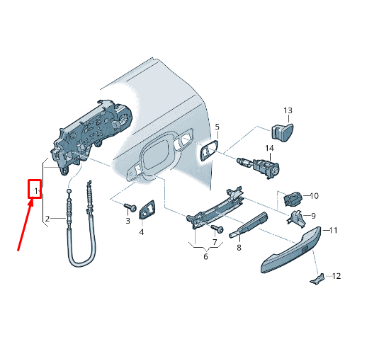 new audi a4 avant b9 front right door handle mounting bar lhd 8w0837812a