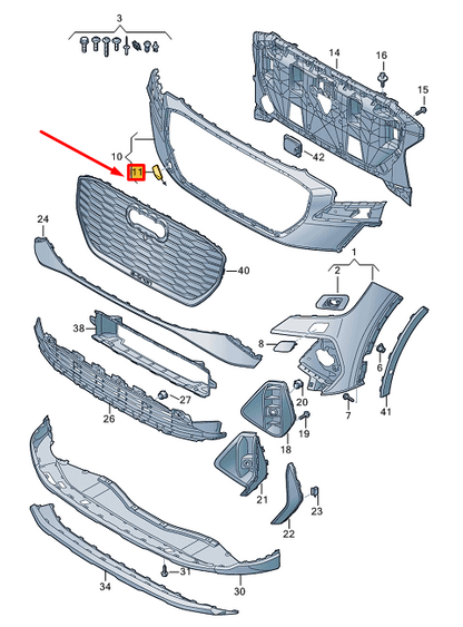 new audi q4 e-tron front bumper towing eye cover 89a807241agru original