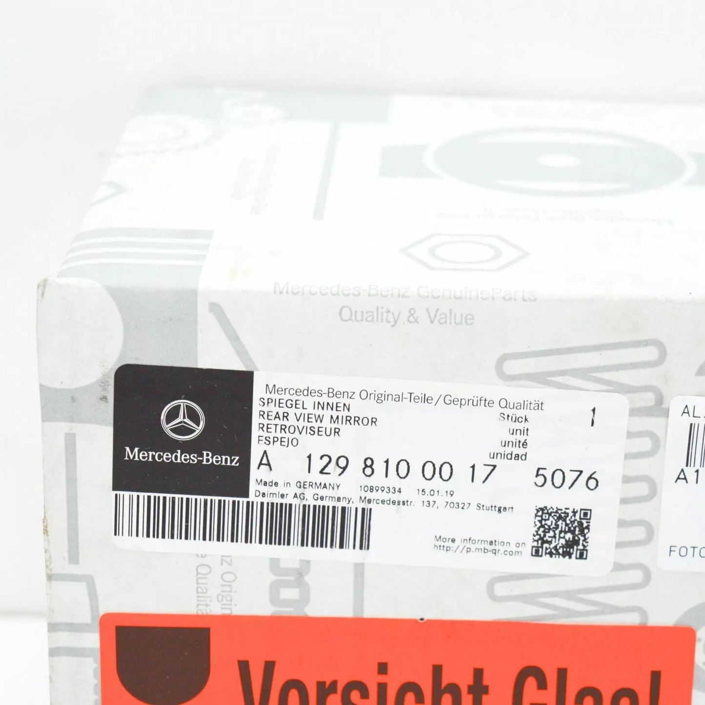 NEW MERCEDES-BENZ AL R129 INSIDE REAR VIEW MIRROR A12981000175076