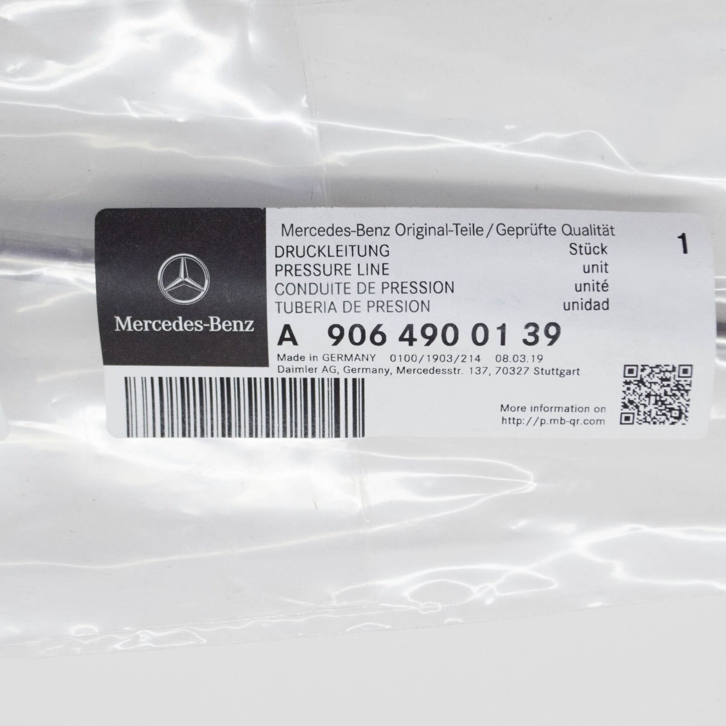 NEW MERCEDES-BENZ SPRINTER 906 EXHAUST LONG PRESSURE LINE A9064900139 ORIGINAL