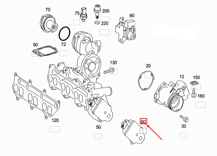 new mercedes-benz a w169 intake manifold valve motor a6401500594 original