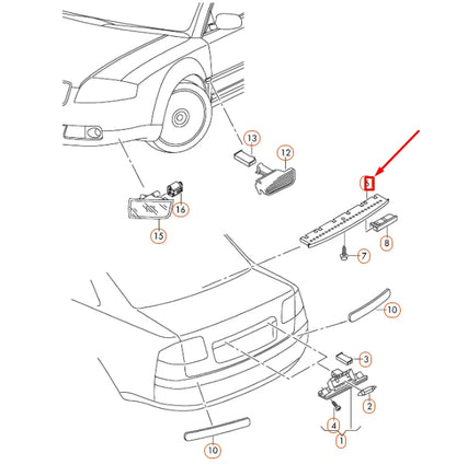 NEW AUDI A6 C6 REAR ADDITIONAL STOP LIGHT 4F5945097A ORIGINAL