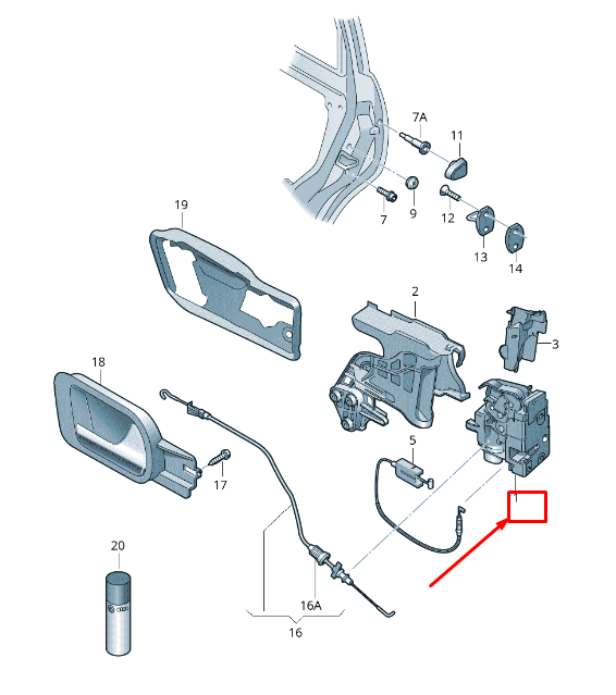 new vw cc 35 front right door lock rhd 5n2837016n original