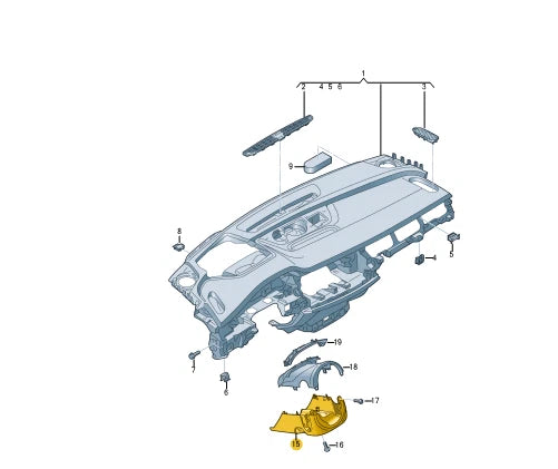 NEW AUDI Q8 4MN STEERING COLUMN LOWER TRIM SECTION 4M8953516A6PS