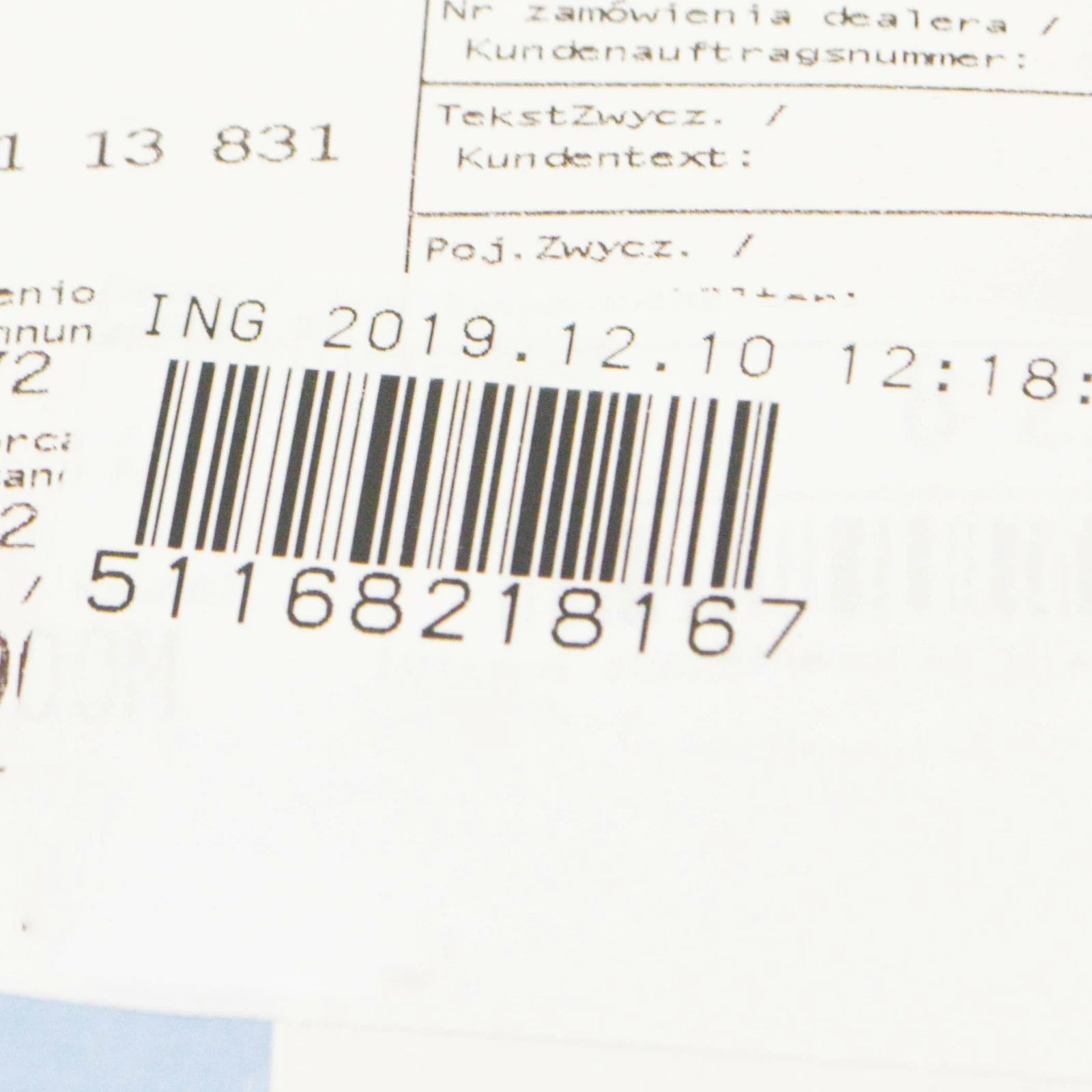 NEW BMW 3 COMPACT E36 GLOVE BOX LOCKABLE FLAP 51168218167 ORIGINAL