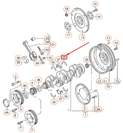 NEW VW CADDY 2K MK3 CRANKSHAFT THRUST WASHER BEARING 3 026105635A ORIGINAL