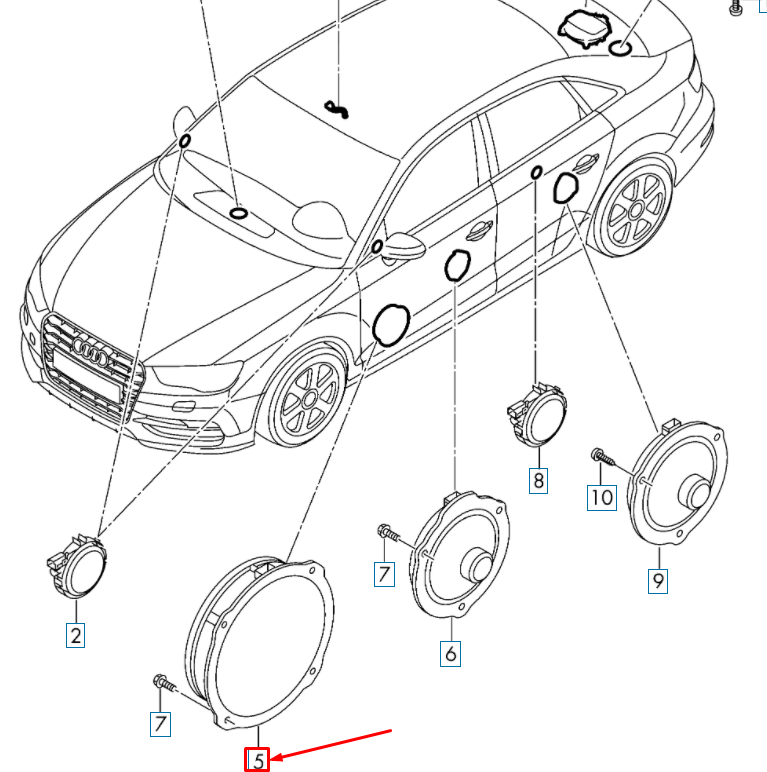 new audi a3 8v front door bass loudspeaker 8v0035415d original