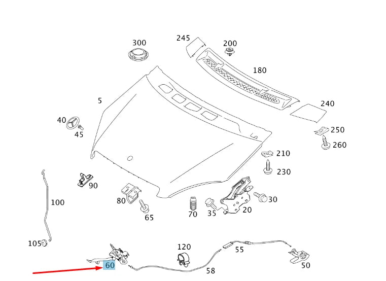 NEW MERCEDES-BENZ A W169 BONNET LOCK A1698800460 ORIGINAL