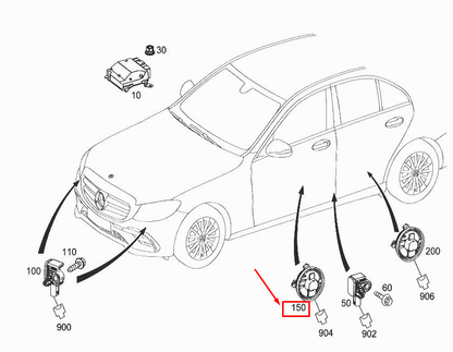 new mercedes-benz e w213 front door impact sensor a2139051400 original