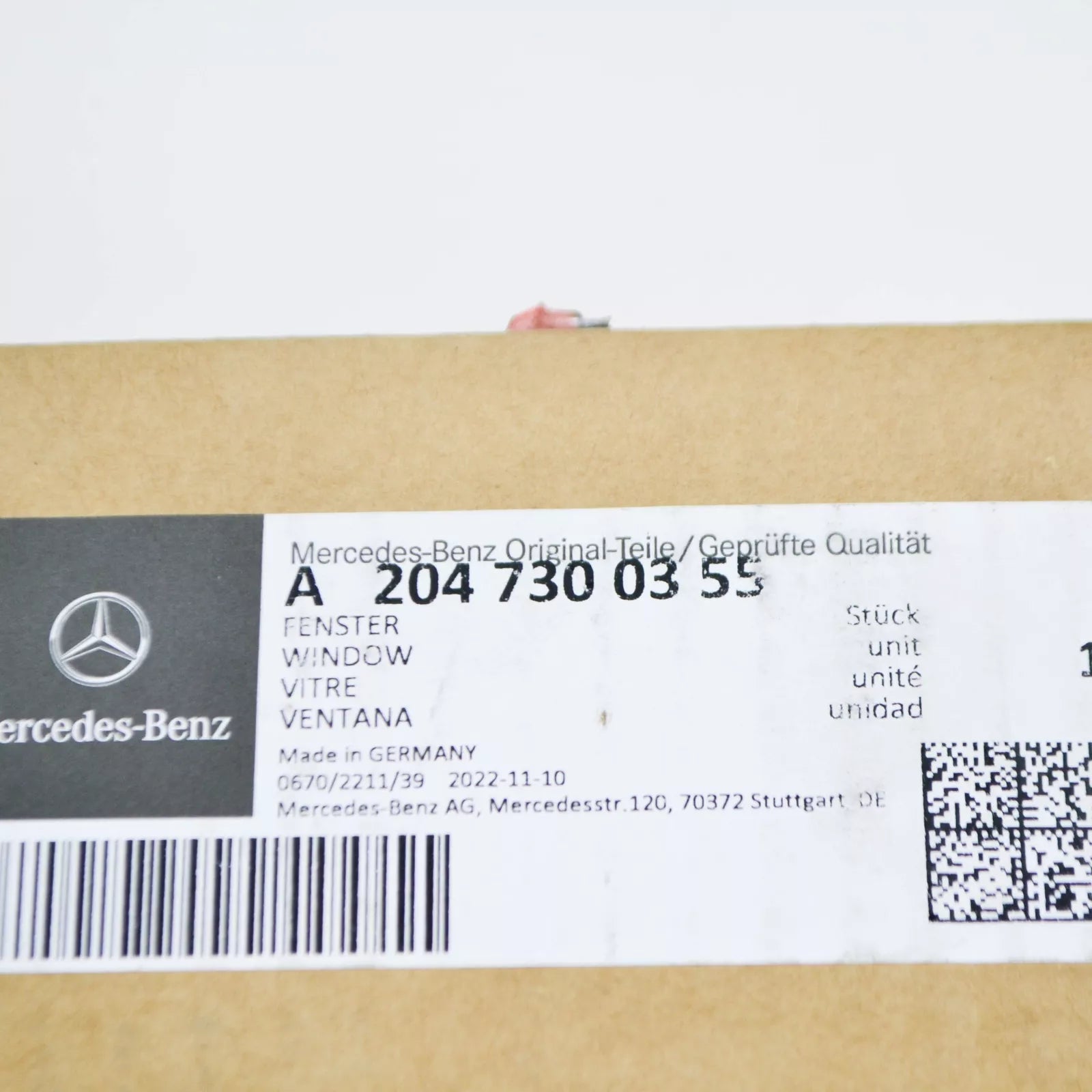 NEW MERCEDES-BENZ C-CLASS S204 REAR LEFT DOOR WINDOW A2047300355