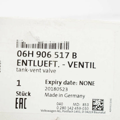 NEW AUDI TT R8 VW JETTA SOLENOID VALVE 06H906517B ORIGINAL