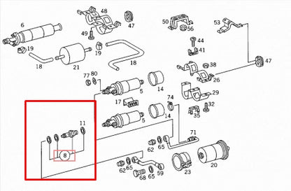 NEW MB S-CLASS W140 FUEL PUMP CHECK VALVE A0000900310 3.2 PETROL