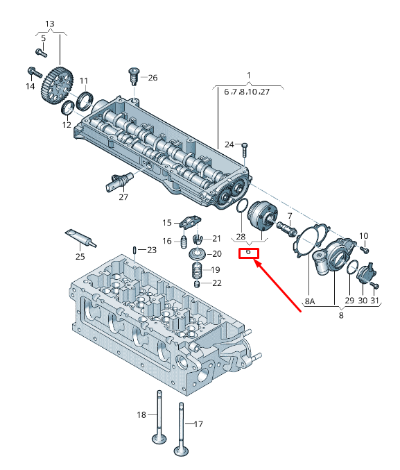 new audi q5 8r engine timing camshaft adjuster unit 03l109088 original