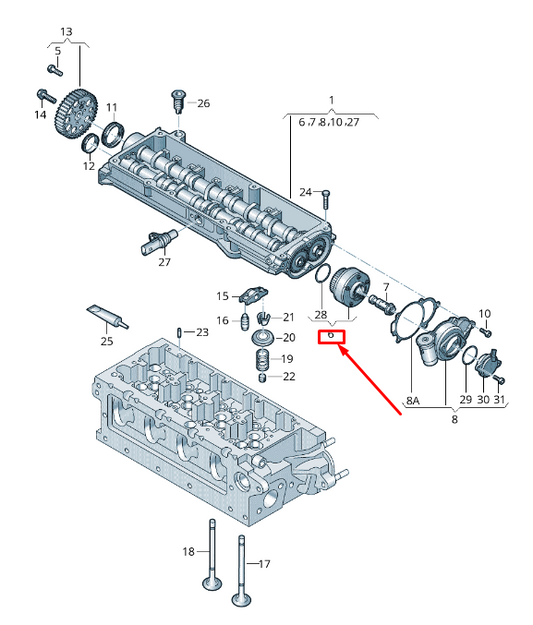 new audi q5 8r engine timing camshaft adjuster unit 03l109088 original