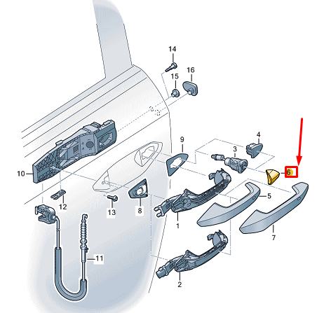 new audi q4 e-tron left exterior door handle cover lhd 8y0837879agru original