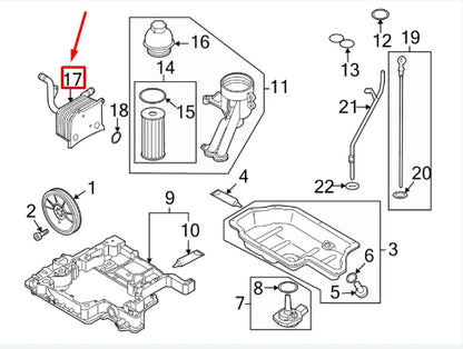NEW VOLKSWAGEN TOUAREG 7L ENGINE OIL COOLER 079117015P ORIGINAL