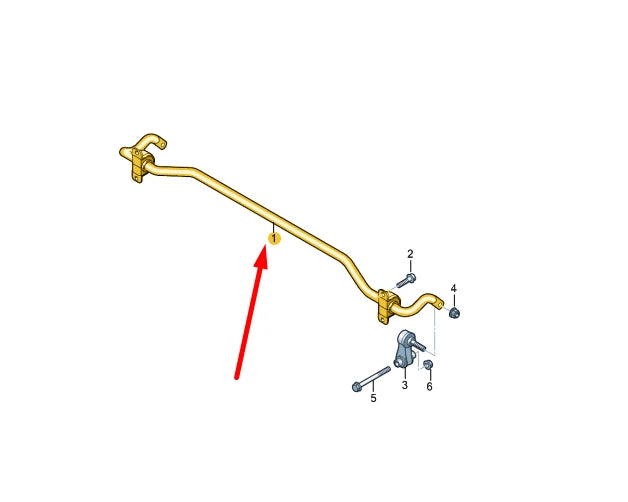 NEW VOLKSWAGEN GOLF MK8 REAR ANTI ROLL BAR 5Q0511305AR ORIGINAL