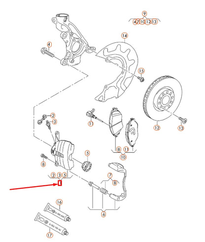 NEW AUDI TT FV 8S FRONT RIGHT BRAKE CALIPER HOUSING 8V0615124D ORIGINAL