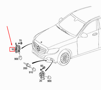 new mercedes-benz c w205 front right side horn a2055421100 original
