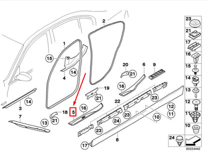 NEW BMW 3 E90 FRONT RIGHT DOOR SILL TRIM 7060280 51477060280 ORIGINAL
