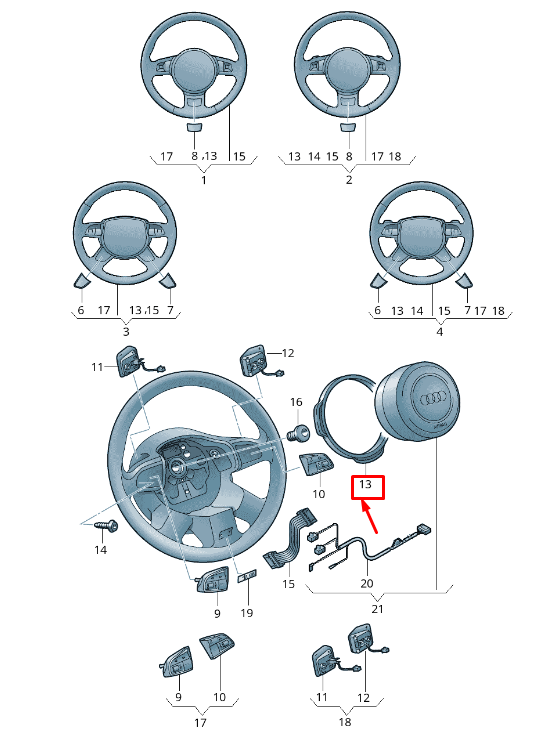 new audi a6 avant c7 center steering wheel ring guide 4h04196894pk original