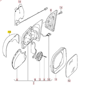 NEW VW AMAROK FRONT LEFT DOOR MIRROR CAP COVER 2H0857527B 9B9