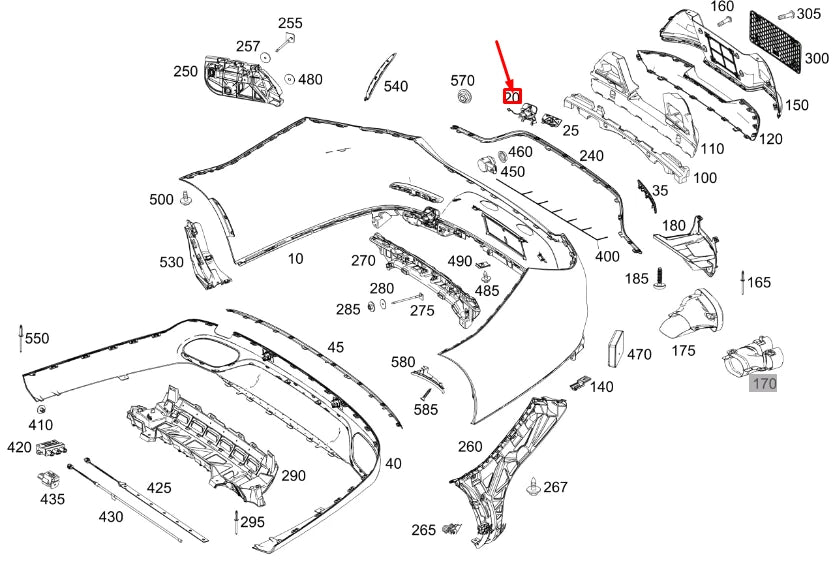NEW MERCEDES-BENZ CLS C257 REAR BUMPER TOW EYE COVER A25788596009999 ORIGINAL