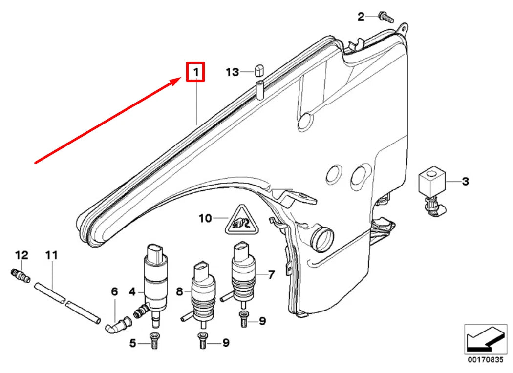 NEW BMW 3 COUPE E92 WINDOW WASHER TANK 61667157147 7157147 ORIGINAL