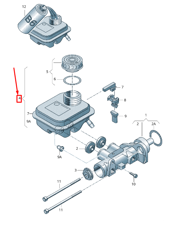 new audi r8 spyder 42 brake fluid reservoir 3d0611301b original