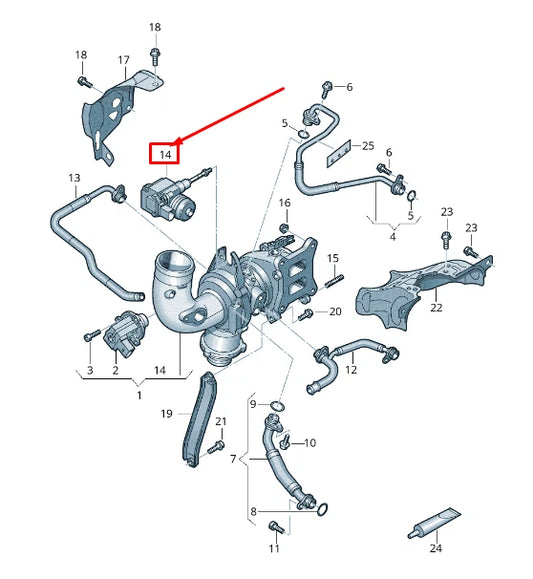 NEW AUDI A5 SPORTBACK 8T TURBOCHARGER SERVOMOTOR 06L145612M ORIGINAL