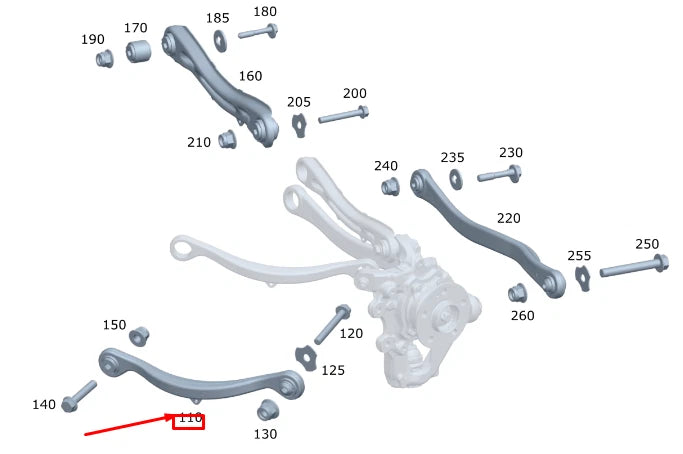 NEW MERCEDES-BENZ GLE W167 REAR LEFT TENSION STRUT A1673502900 ORIGINAL