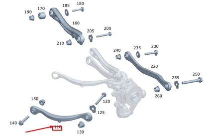 NEW MERCEDES-BENZ GLE W167 REAR LEFT TENSION STRUT A1673502900 ORIGINAL