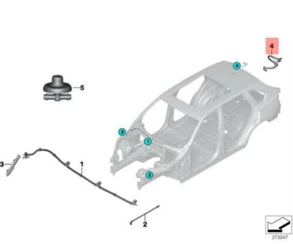 NEW BMW X5 F15 REAR TAILGATE SPRAY NOZZLE WITH HOSE 63257350771 ORIGINAL