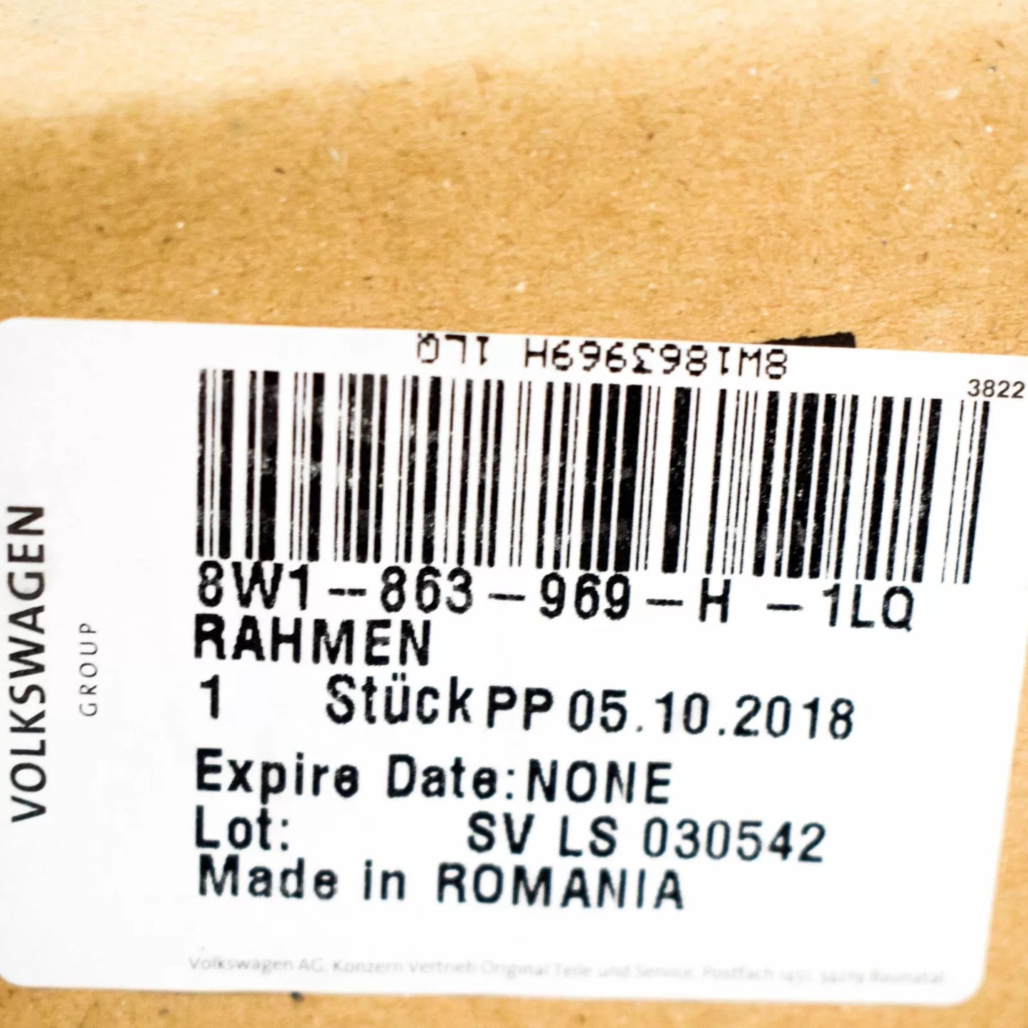 NEW AUDI A4 B9 FRONT CENTER CONSOLE TRIM LHD 8W1863969H1LQ ORIGINAL